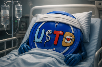 USTD coin sick in hospital bed with IV